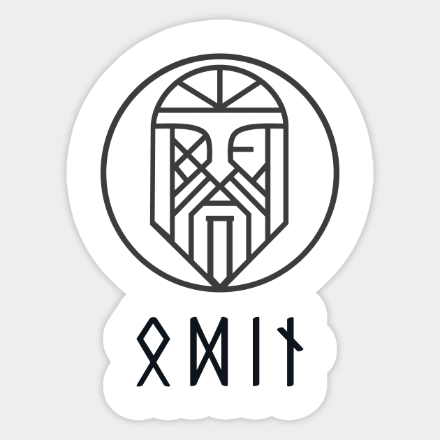Odin minimalism Odin God Norse Mythology Sticker TeePublic